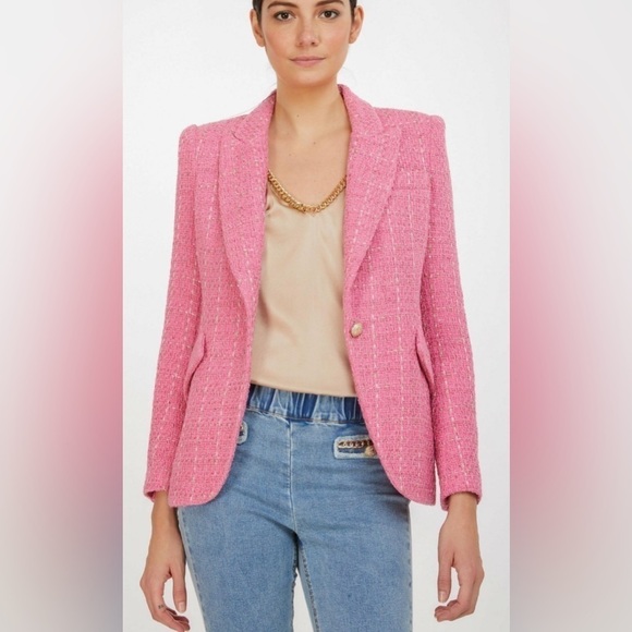 Generation Love pink multi tweed blazer - Picture 2 of 9